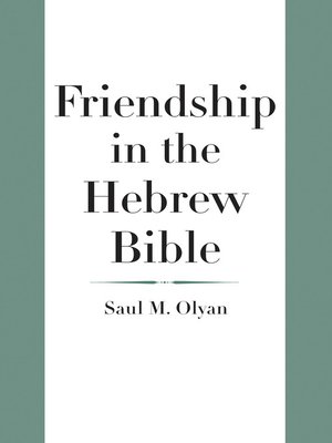 cover image of Friendship in the Hebrew Bible